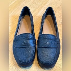 Coach Odette Black Pebbled Leather Loafers